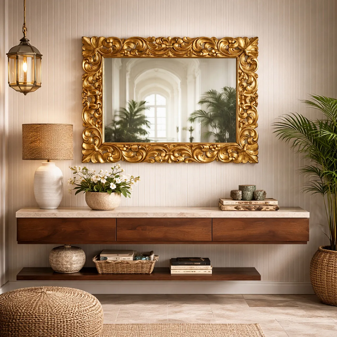 Specchio in stile barocco in legno intagliato, '800 2