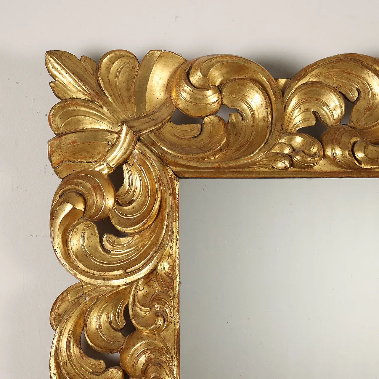 Specchio in stile barocco in legno intagliato, '800 4