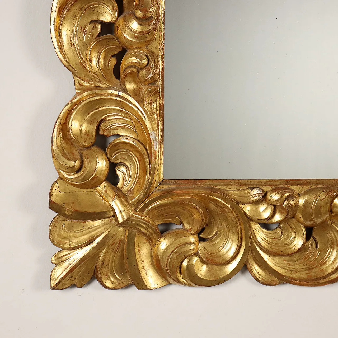 Specchio in stile barocco in legno intagliato, '800 5