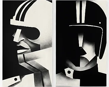 Diptych I Piloti Pair of original works - Neo Futurism -