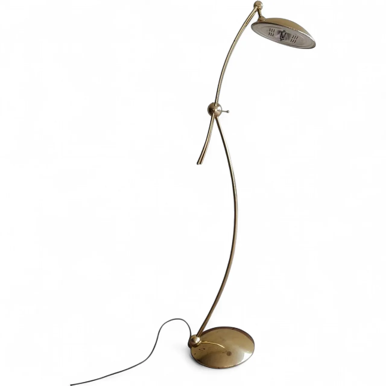 Lampada da terra di Luigi Colani in ottone, Italia, anni ‘70 17