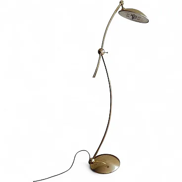 Lampada da terra di Luigi Colani in ottone, Italia, anni ‘70