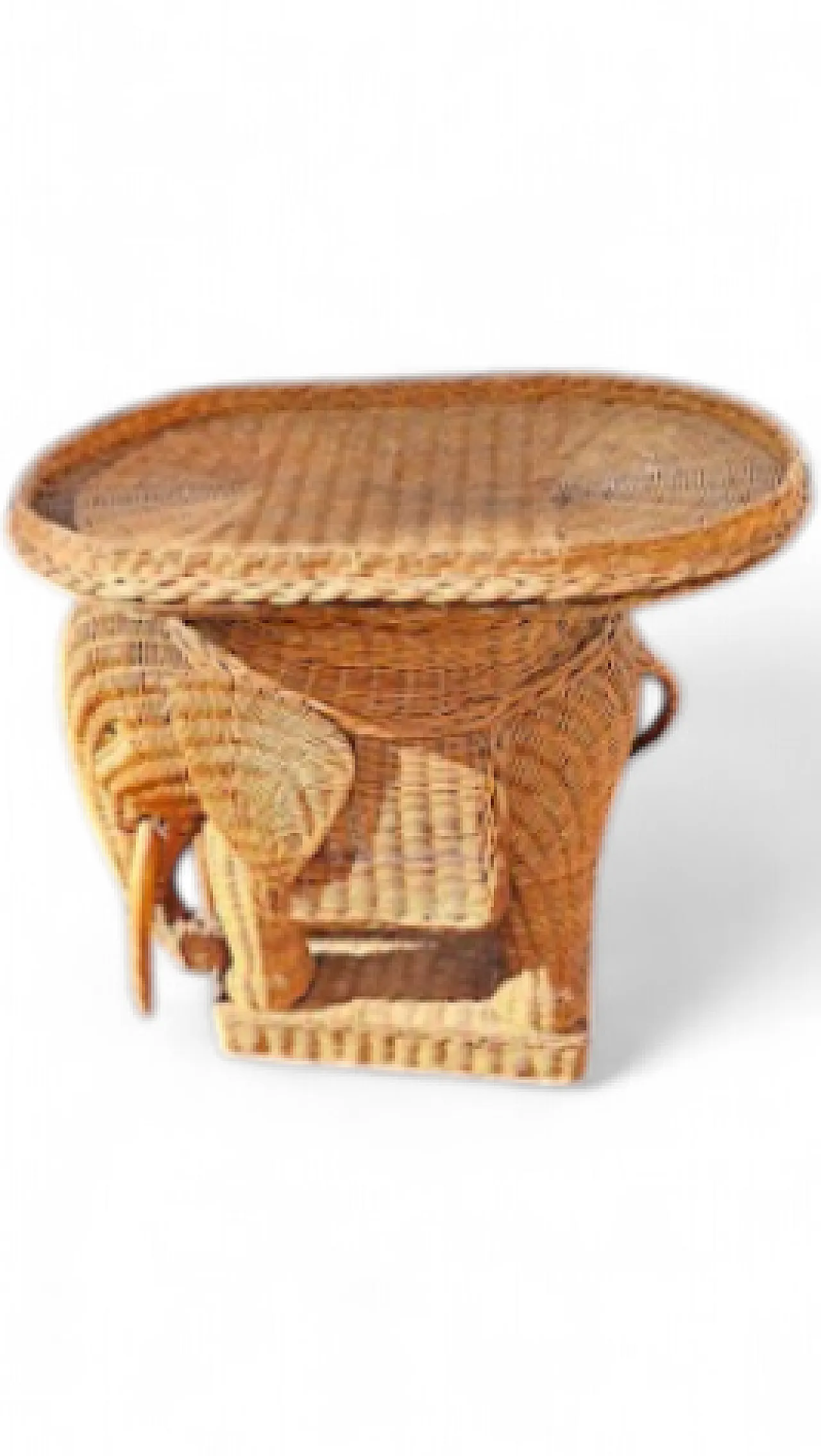 Tavolino da caffè in vimini, anni '60 6