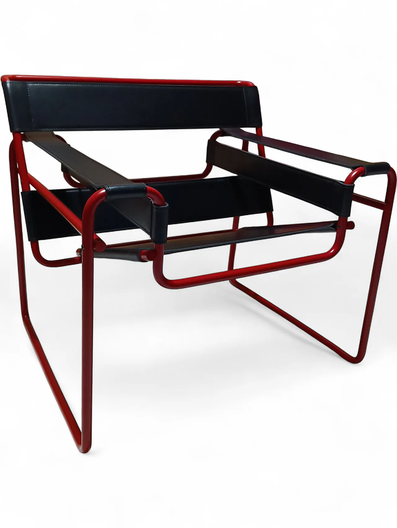 Wassily B3 armchair by Knoll in black leather in structure, 2000s 87