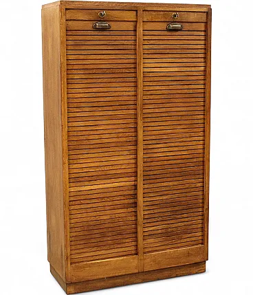 Filing cabinet with oak archive filing shutter, early 1900s