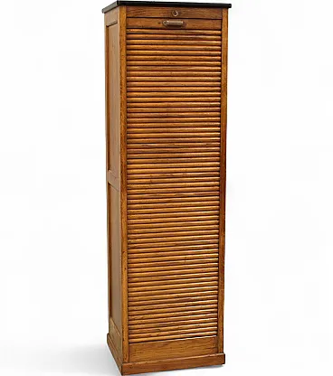 Filing cabinet with oak archive filing shutter, early 1900s