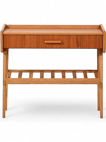 Comodino scandinavo con cassetto e portariviste