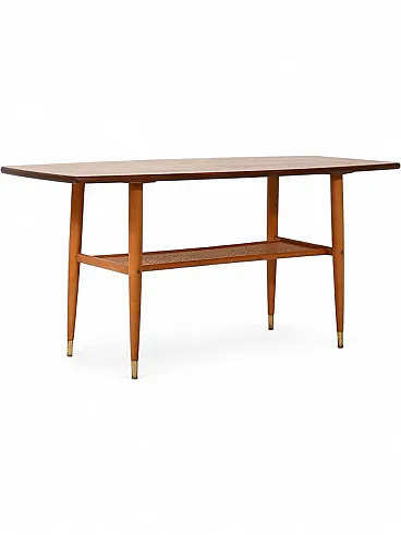 Vintage Scandinavian coffee table in teak with boat top