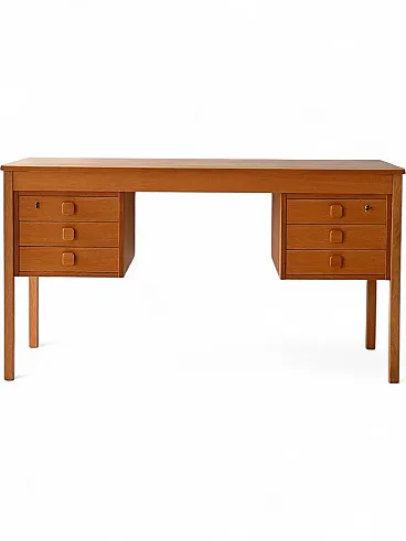 Vintage Danish desk in light teak