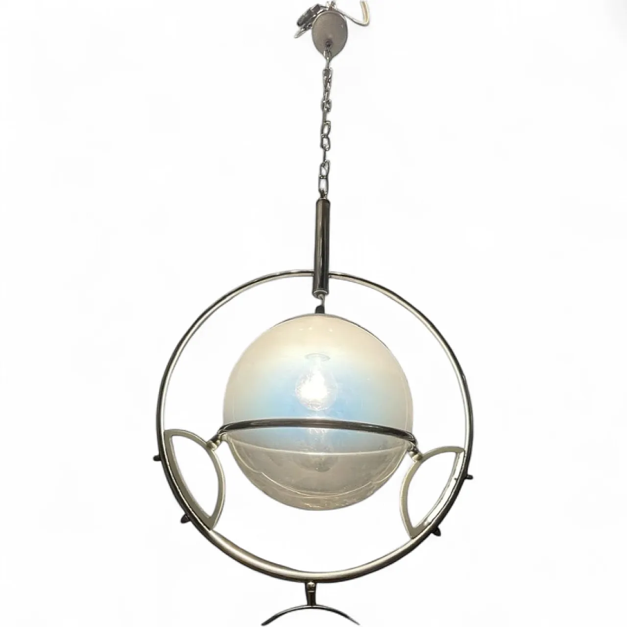 Lampada a sospensione Space Age in vetro di Murano di Fontana Arte, anni '60 12