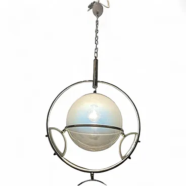 Lampada a sospensione Space Age in vetro di Murano di Fontana Arte, anni '60