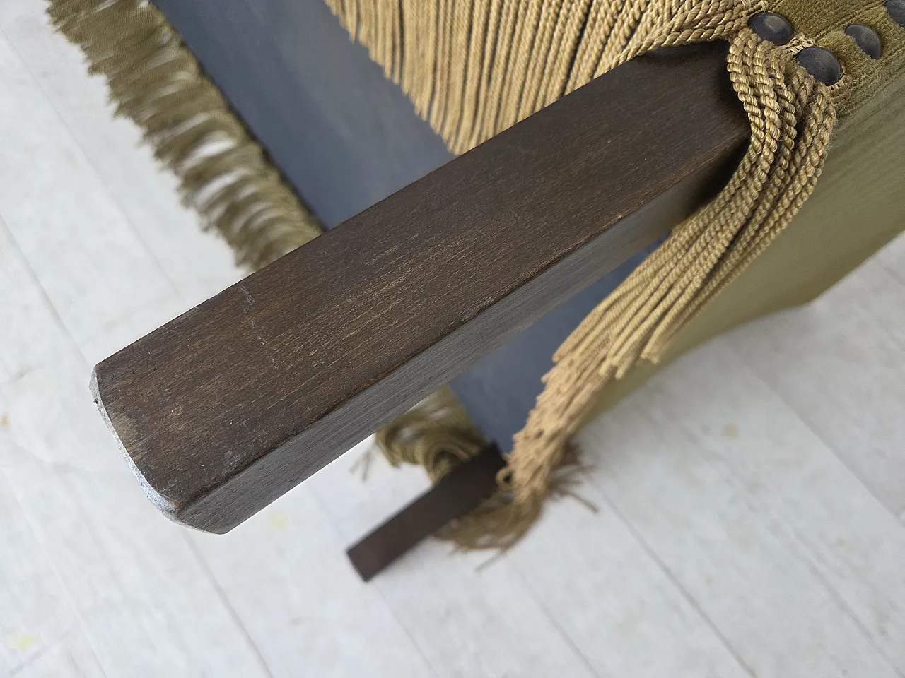 Danish 2-seater sofa, green furniture velour, 1970s 16