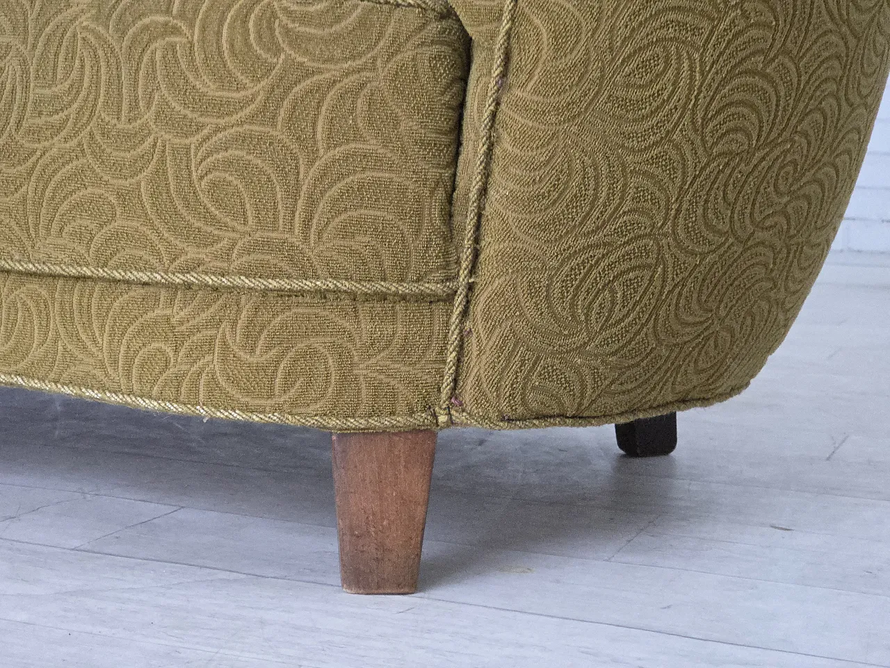 Danish 2-seater Banana sofa velour, beech wood, 1960s 3