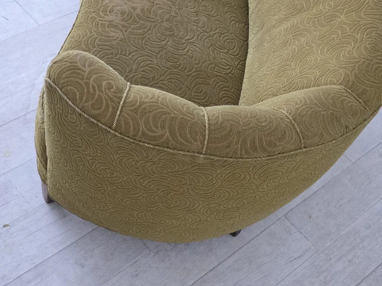 Danish 2-seater Banana sofa velour, beech wood, 1960s 5