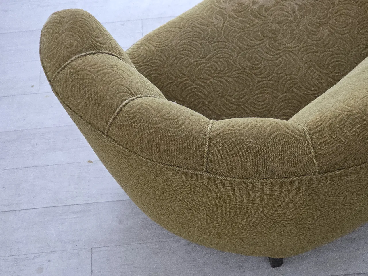 Danish 2-seater Banana sofa velour, beech wood, 1960s 7