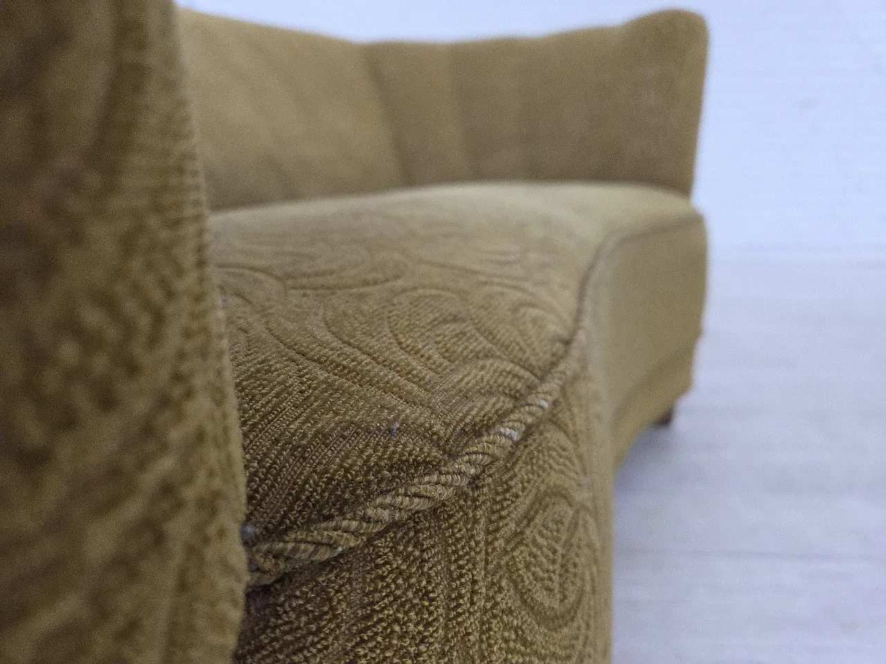 Danish 2-seater Banana sofa velour, beech wood, 1960s 9