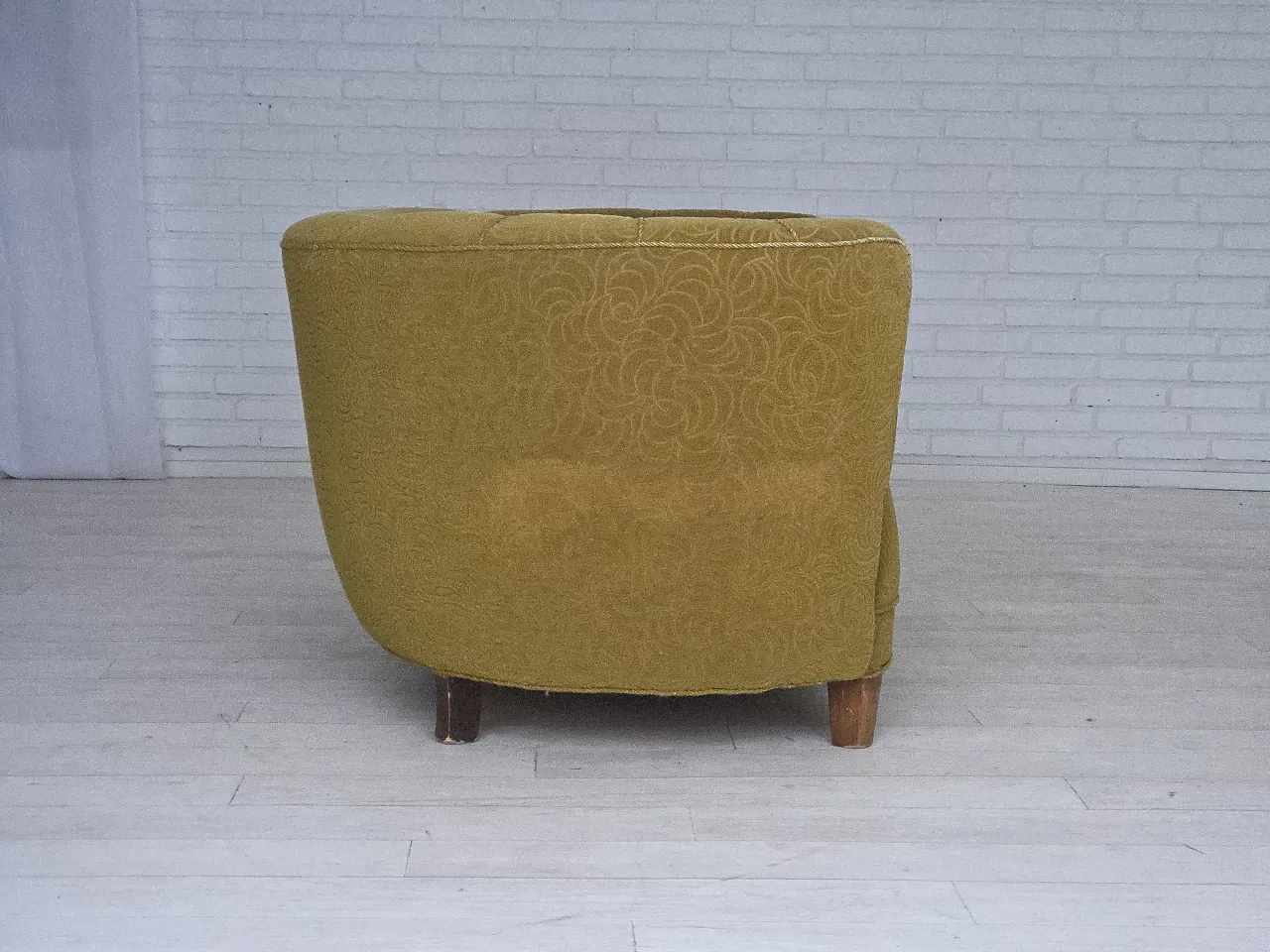 Danish 2-seater Banana sofa velour, beech wood, 1960s 10