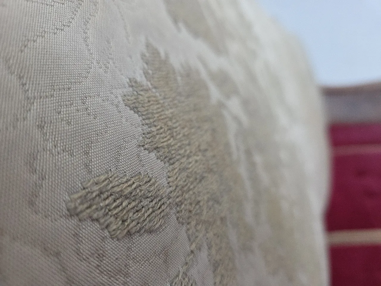 Danish 3-seater sofa, red velour, mesh, 1930s 10