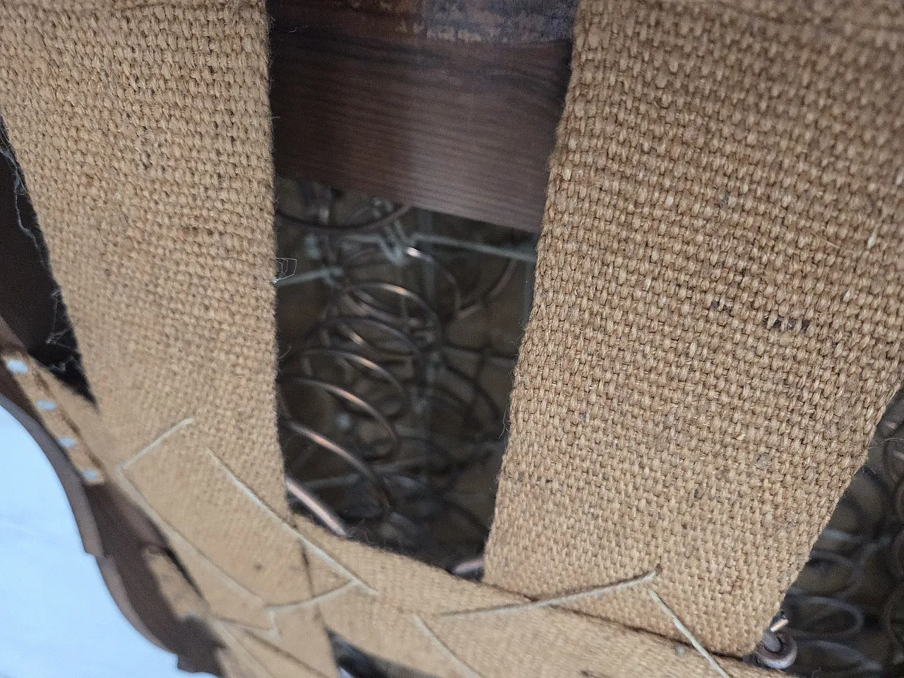 Danish 3-seater sofa, red velour, mesh, 1930s 20