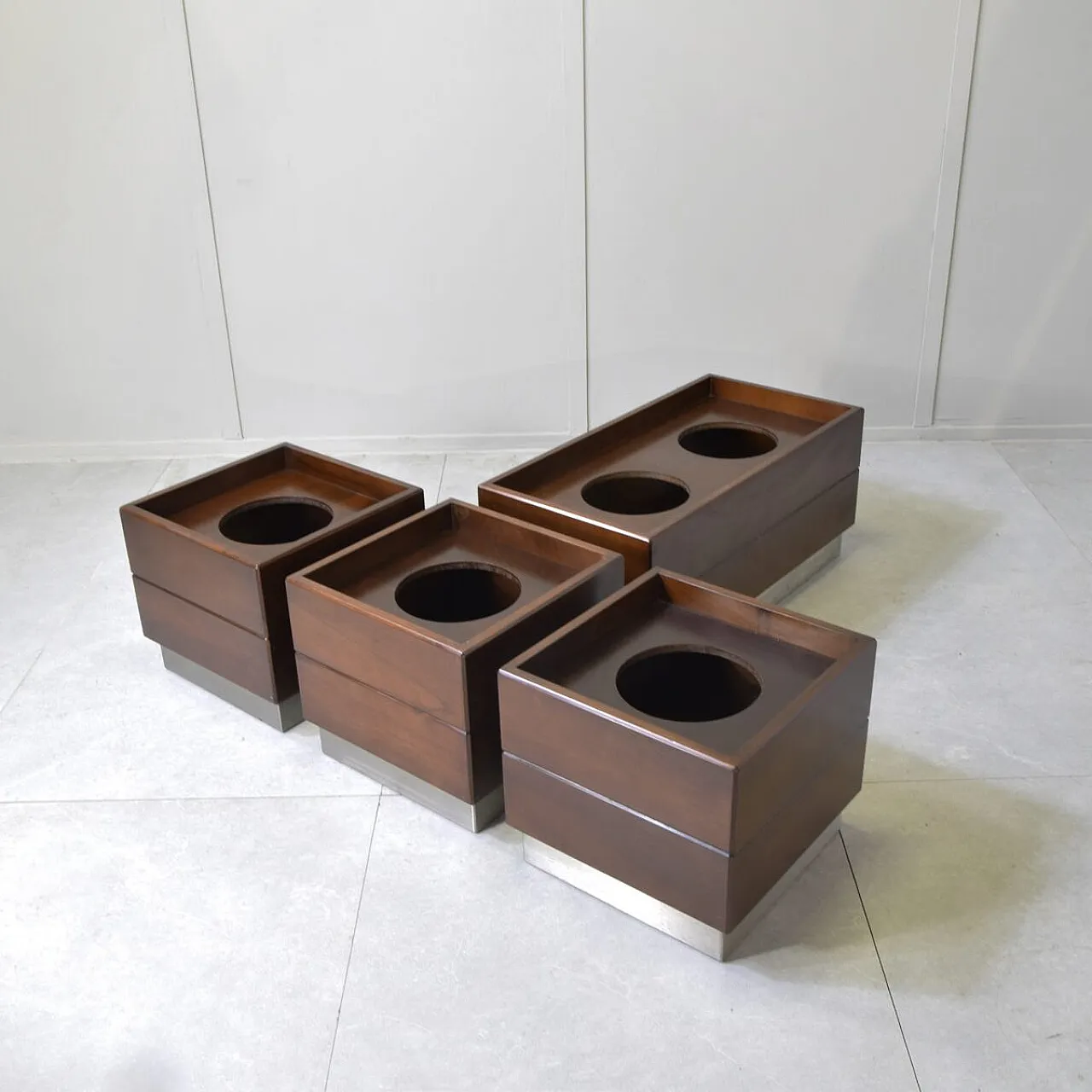 4 Wooden planters by Formanova, 1970s 1