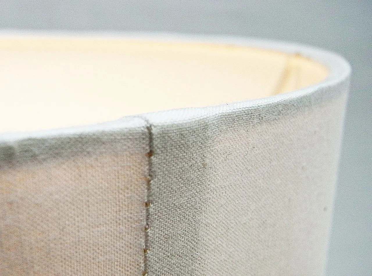 Lampada da tavolo Romana in vetro fumé e cotone, anni '70 6