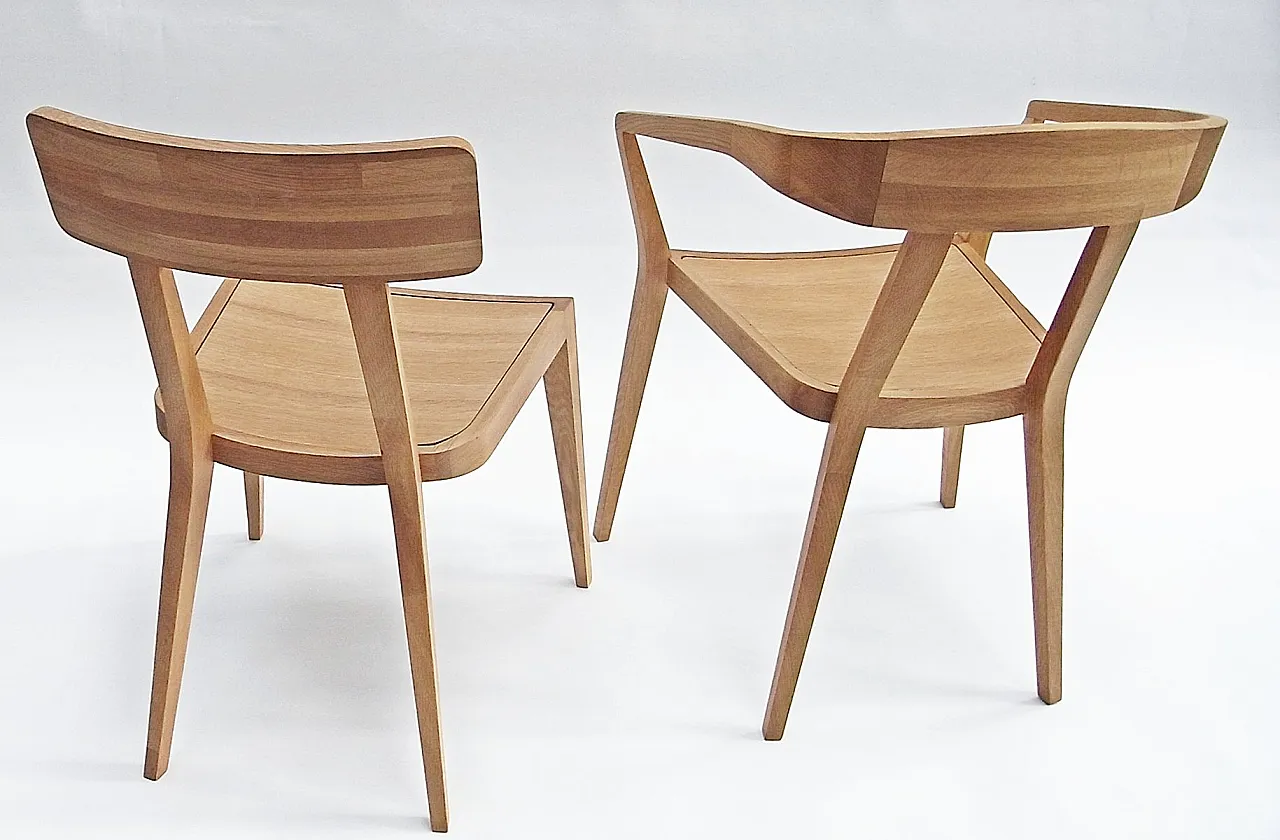 Coppia di poltrone in quercia di Gunter Lambert, anni 2000 4