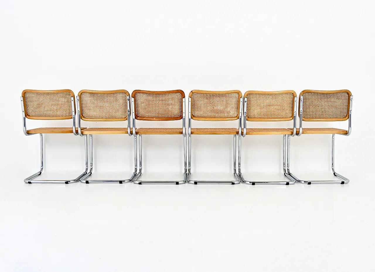 6 Sedie da pranzo stile B32 di Marcel Breuer, anni '80 5