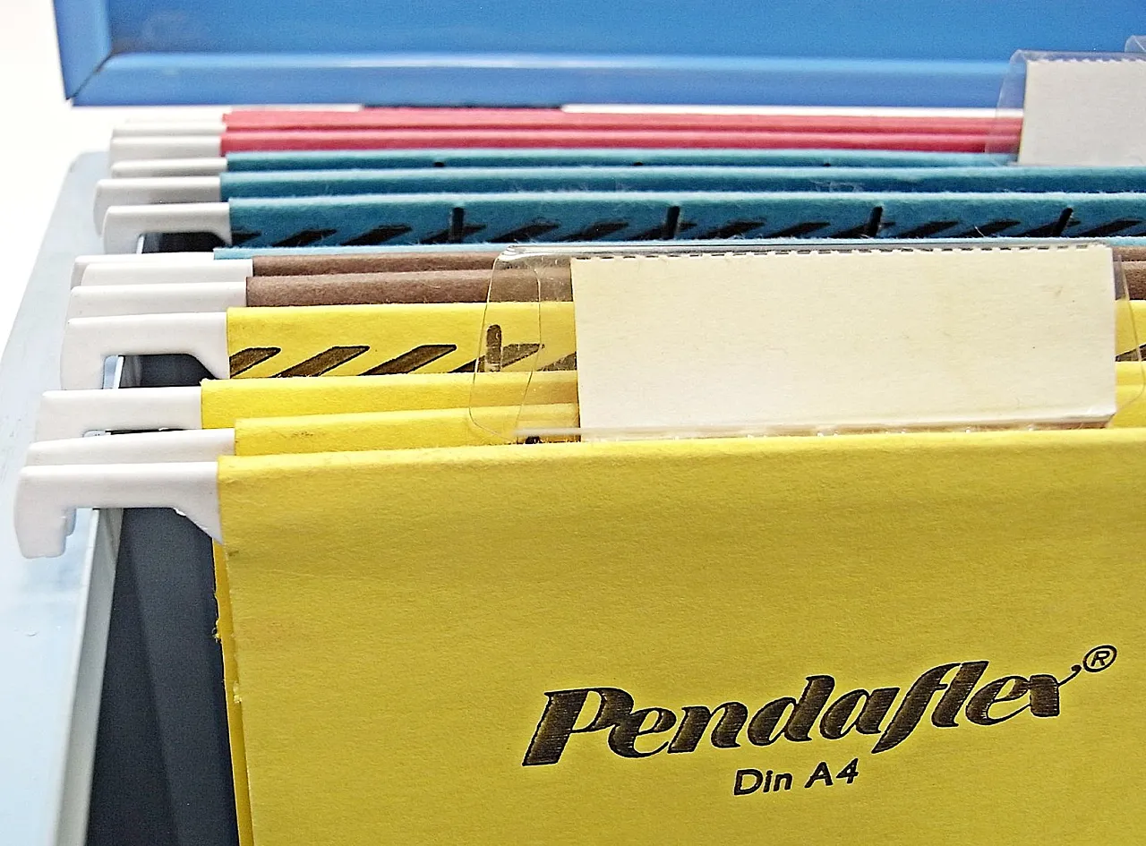 Blue document box in coloured metal sheet, 20th century 5