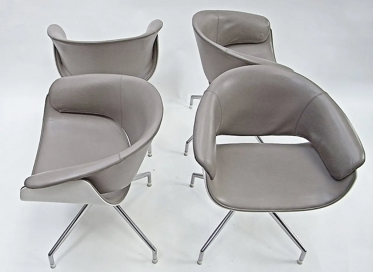 4 Sina armchairs by Uwe Fischer for B&b Italia, 2000s 2
