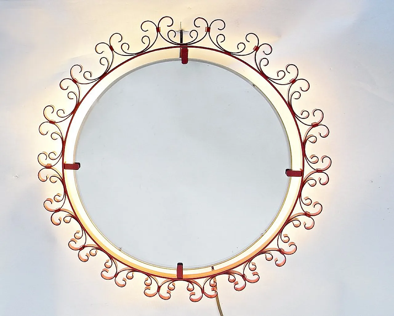 Aurora wall lamp with mirror, 1960s 2