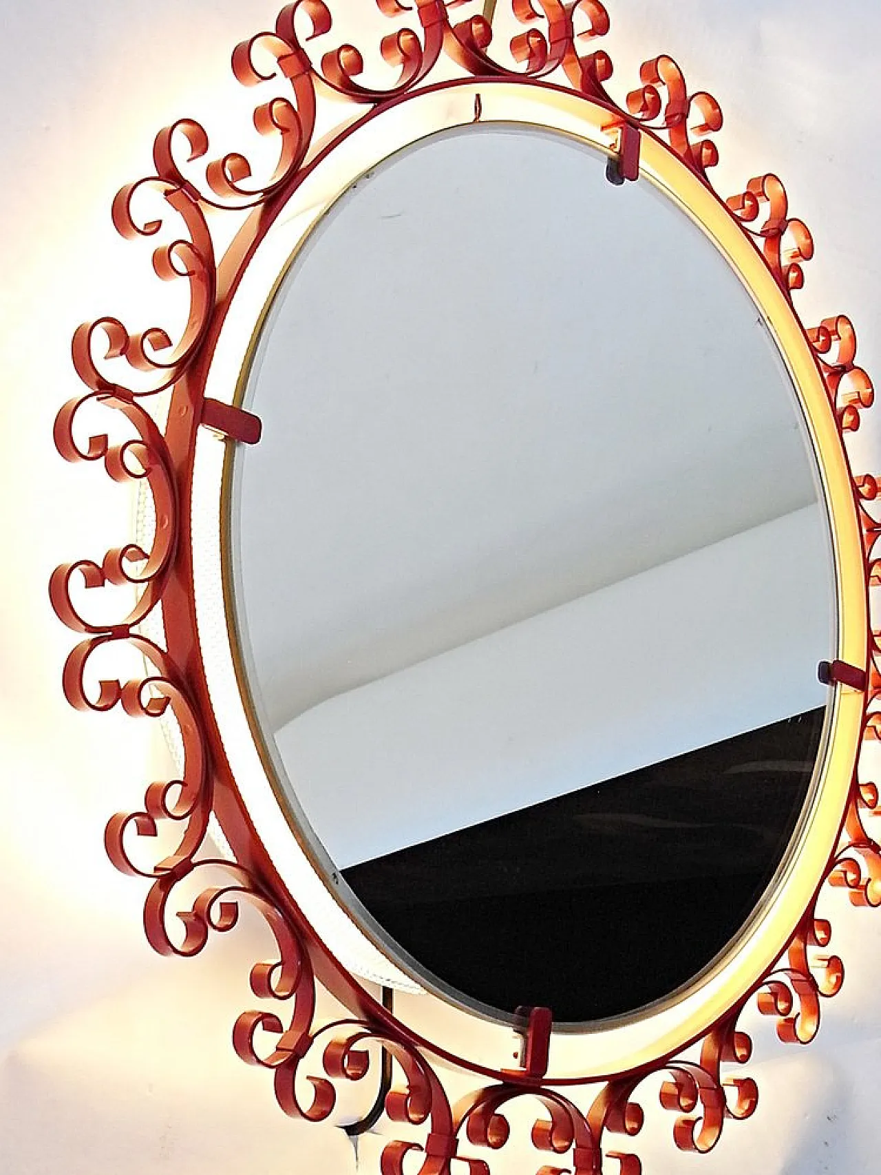 Aurora wall lamp with mirror, 1960s 3