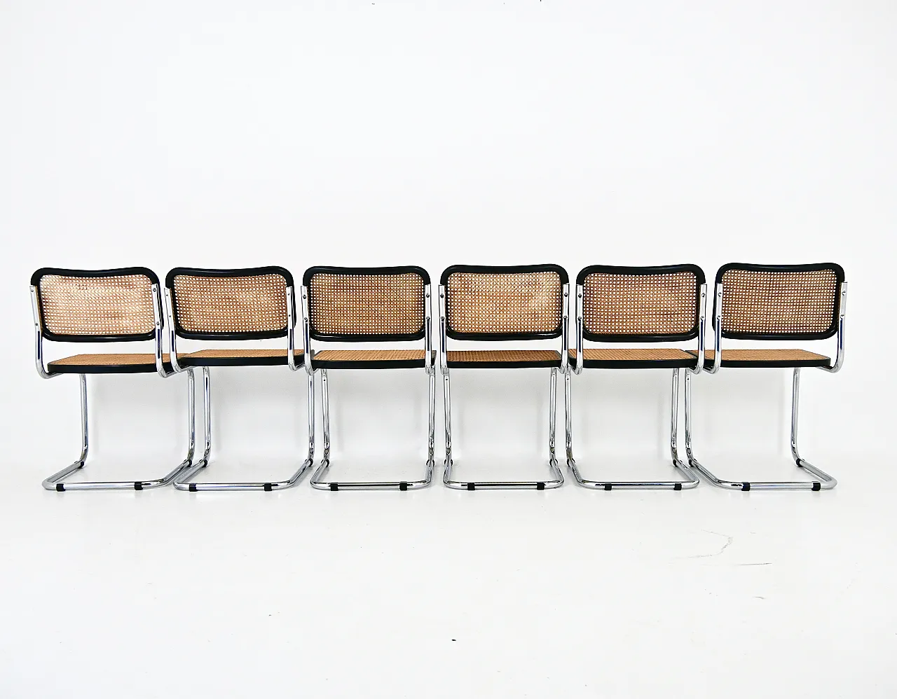 6 Sedie da pranzo stile B32 di Marcel Breuer, anni '80 5