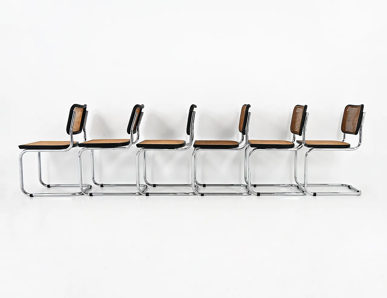 6 Sedie da pranzo stile B32 di Marcel Breuer, anni '80 6