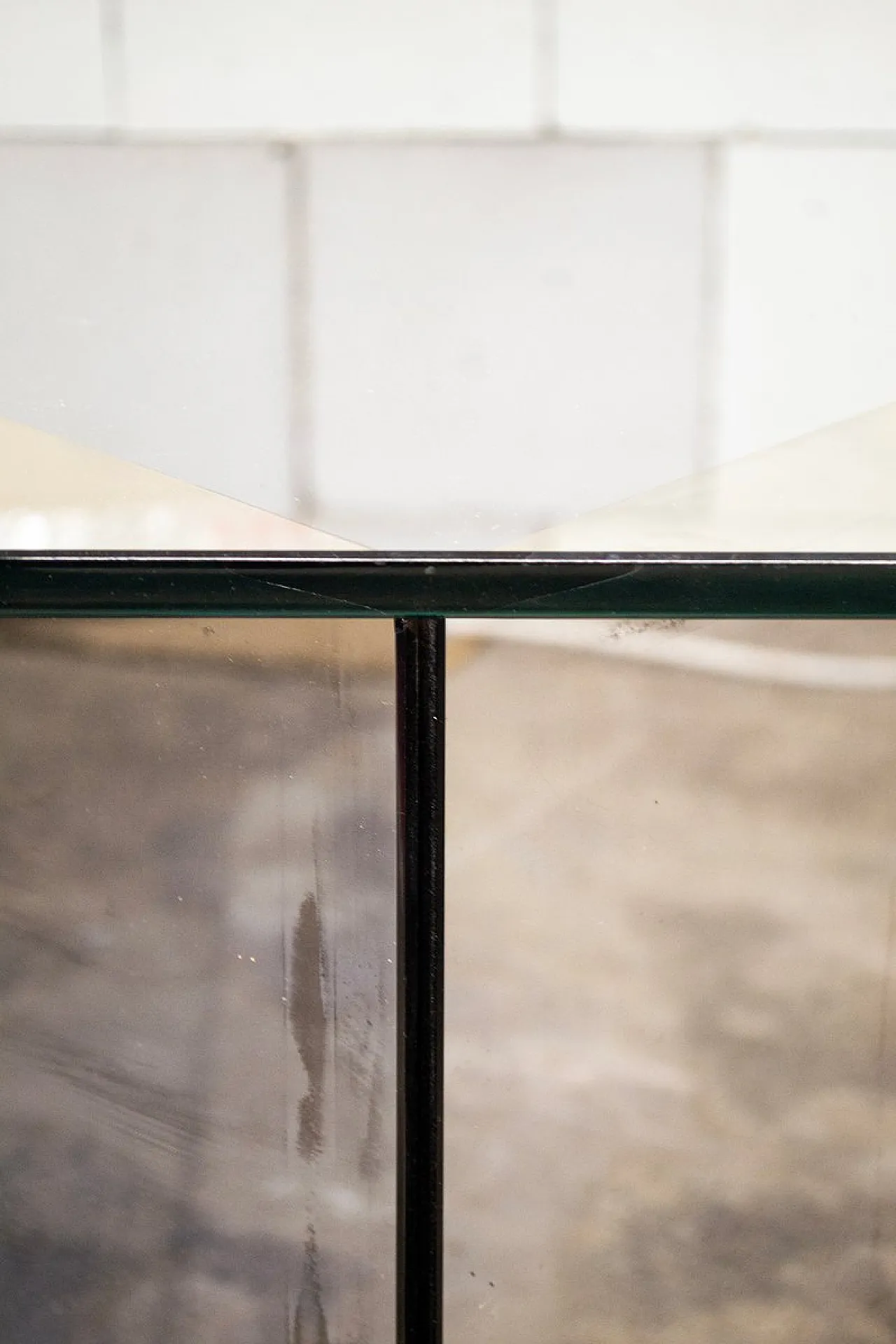 Tavolino in vetro a specchio di Nanda Vigo per Acerbis, anni '70 3