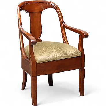 Poltrona Carlo X in noce, metà '800