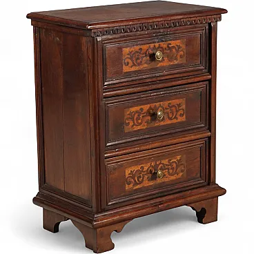 Comodino barocco in noce, fine '700