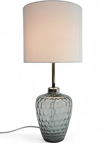 Lampada da tavolo Romana in vetro fumé e cotone, anni '70