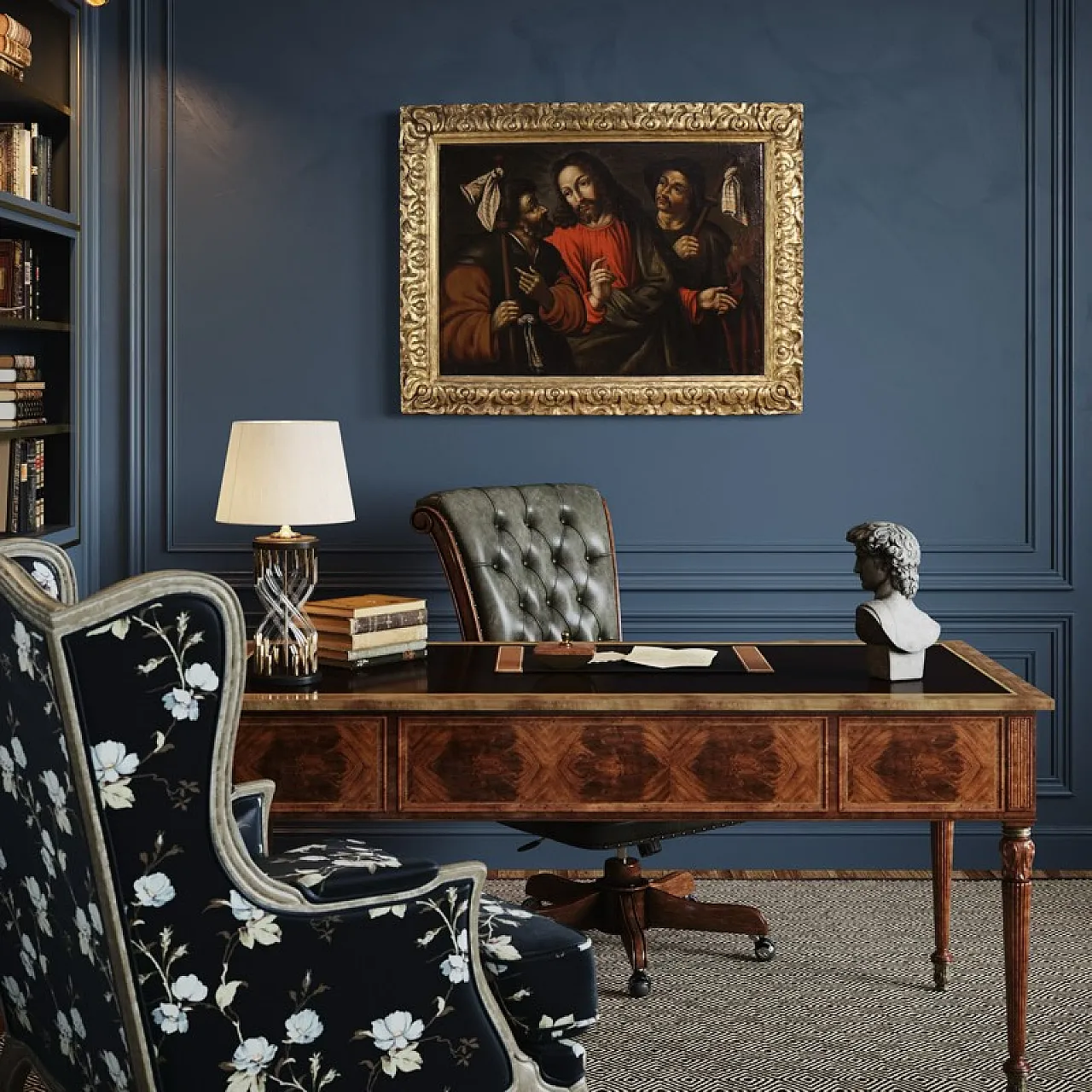 Spanish painting Christ and the disciples of Emmaus, 17th century 5