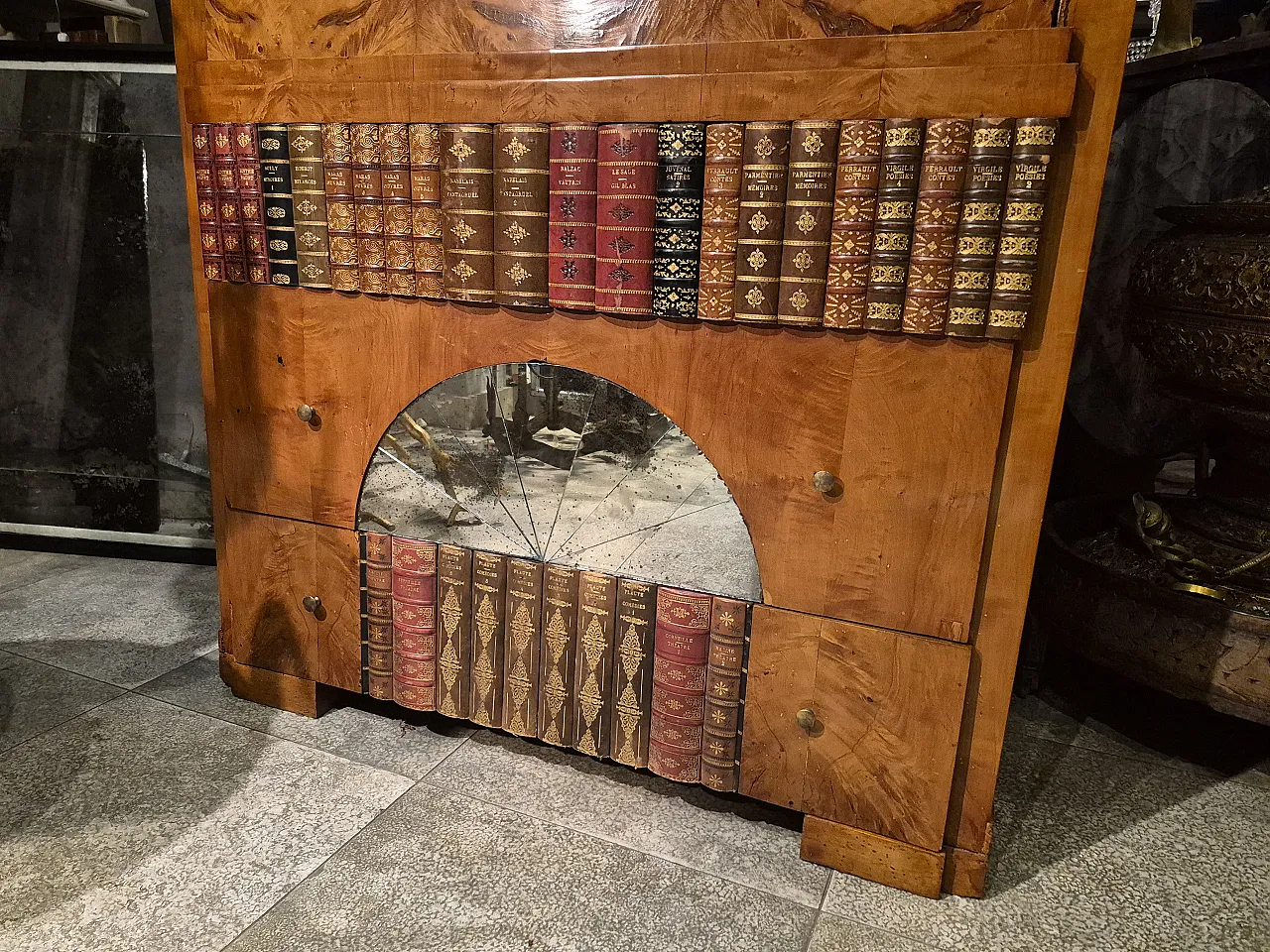 Secrétaire Carlo X in legno di mogano biondo, '800 8