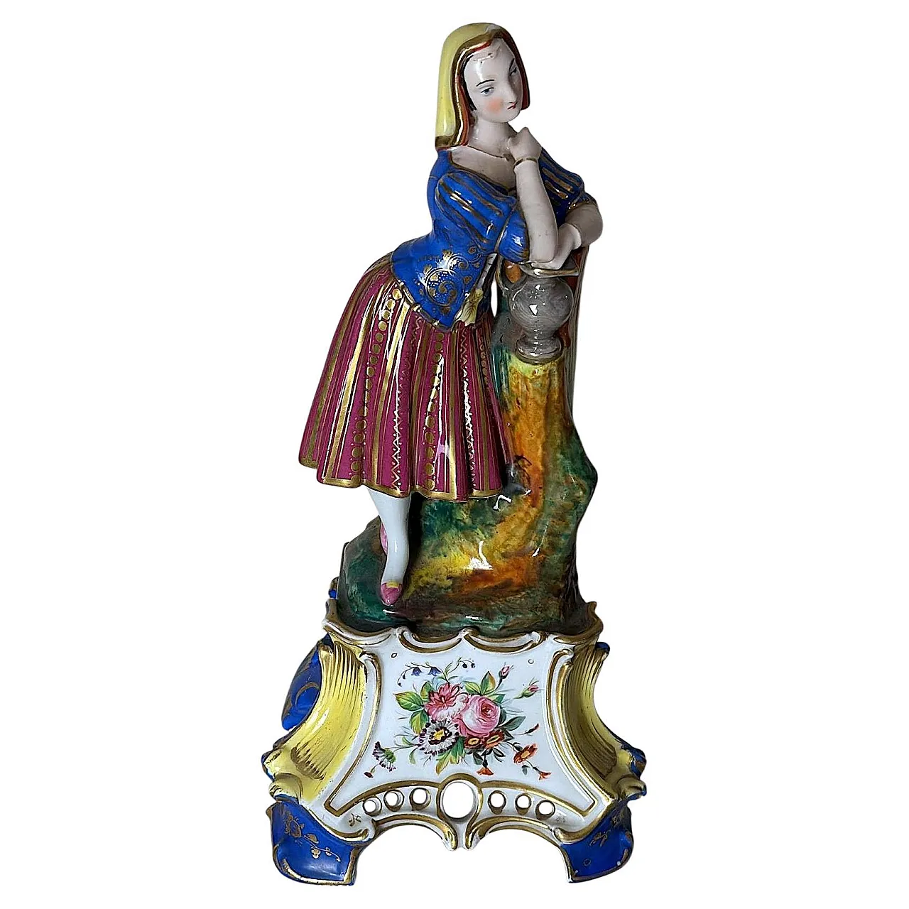 Polychrome porcelain figurine by Porcelaine De Paris, 19th century 1