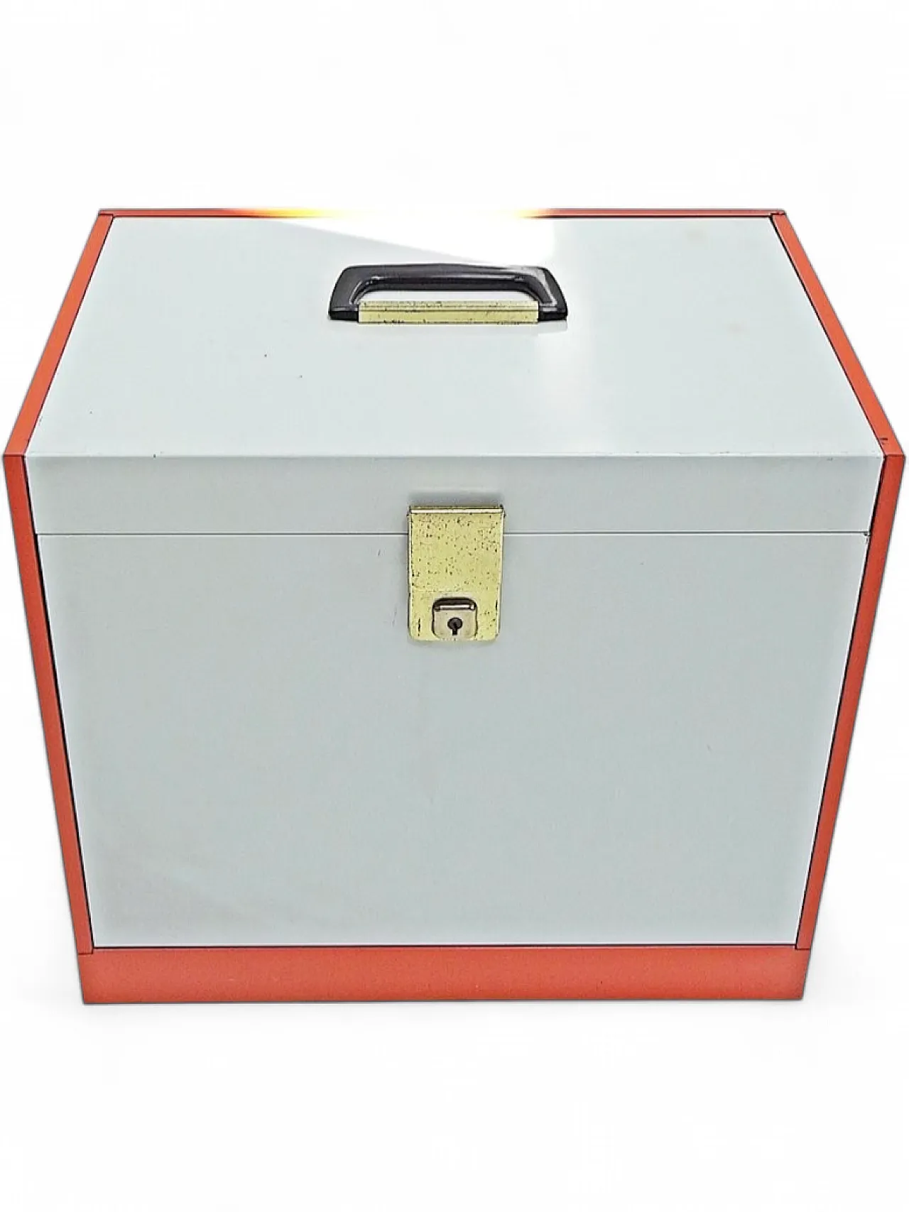 Orange document box in coloured metal sheet, 20th century 10