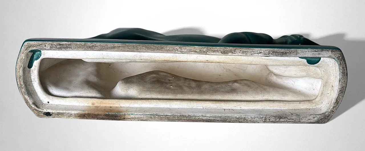 Art Deco Saint-Clément style panther green-glazed ceramic,20th century 10