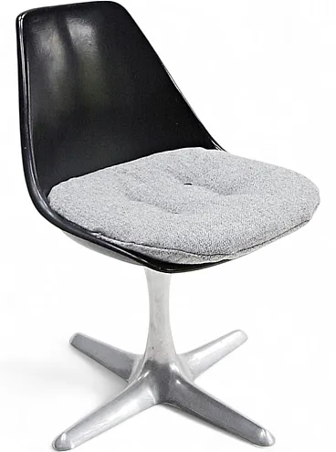 Arkana Shell chair in fibreglass with cushion by M.Burke, 20th century