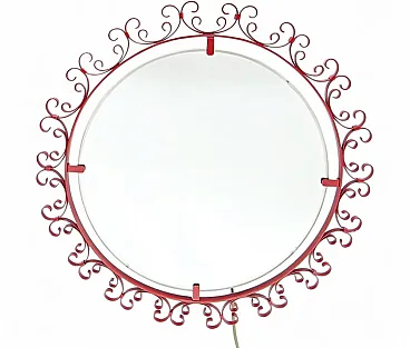 Aurora wall lamp with mirror, 1960s