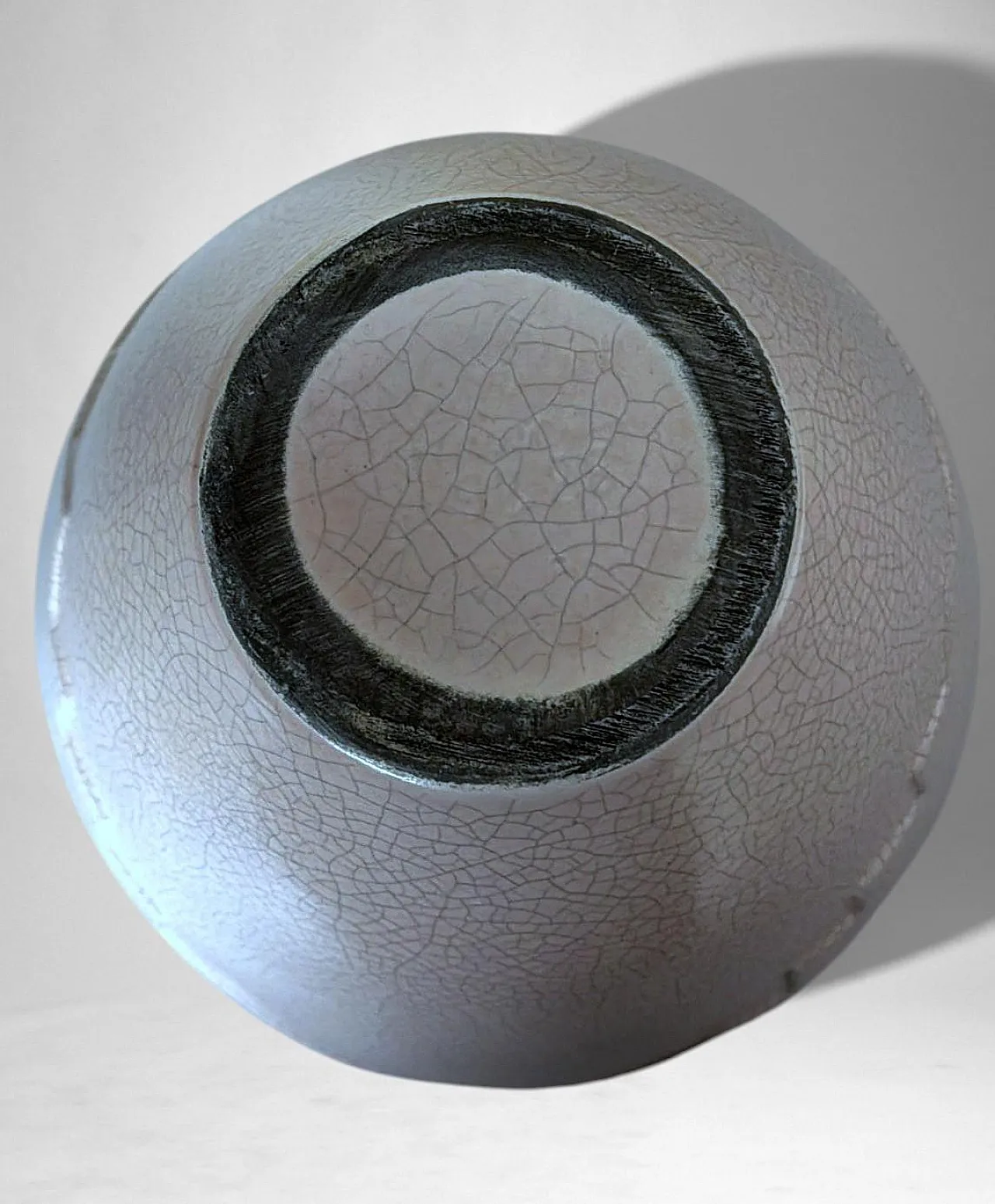 Art Deco white ceramic vase, Raku technique, 20th century 16