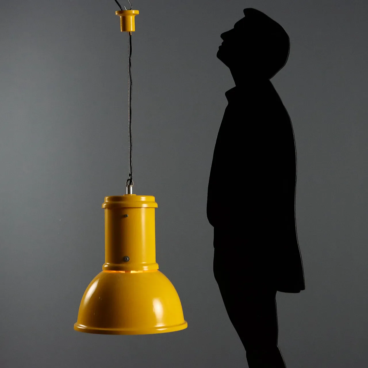 Lampada da soffitto in stile industriale in metallo laccato, '900 2