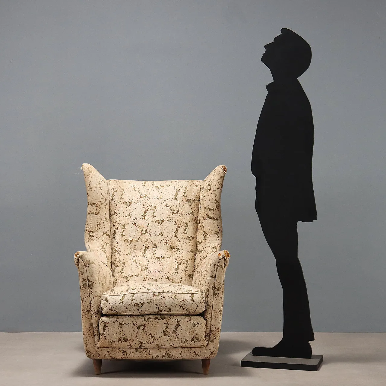 Poltrona in espanso e molle, piuma e tessuto, '900 3