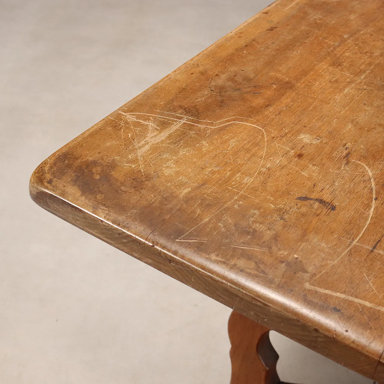 Tavolo fratino in noce e ferro battuto, '900 9