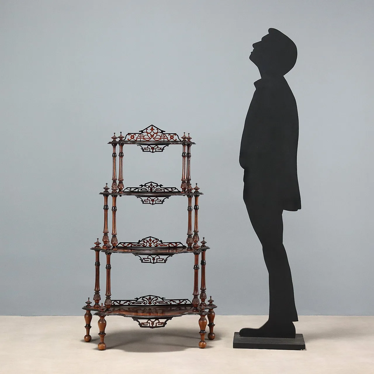 Etagere in walnut burl walnut baluster, 19th century 3