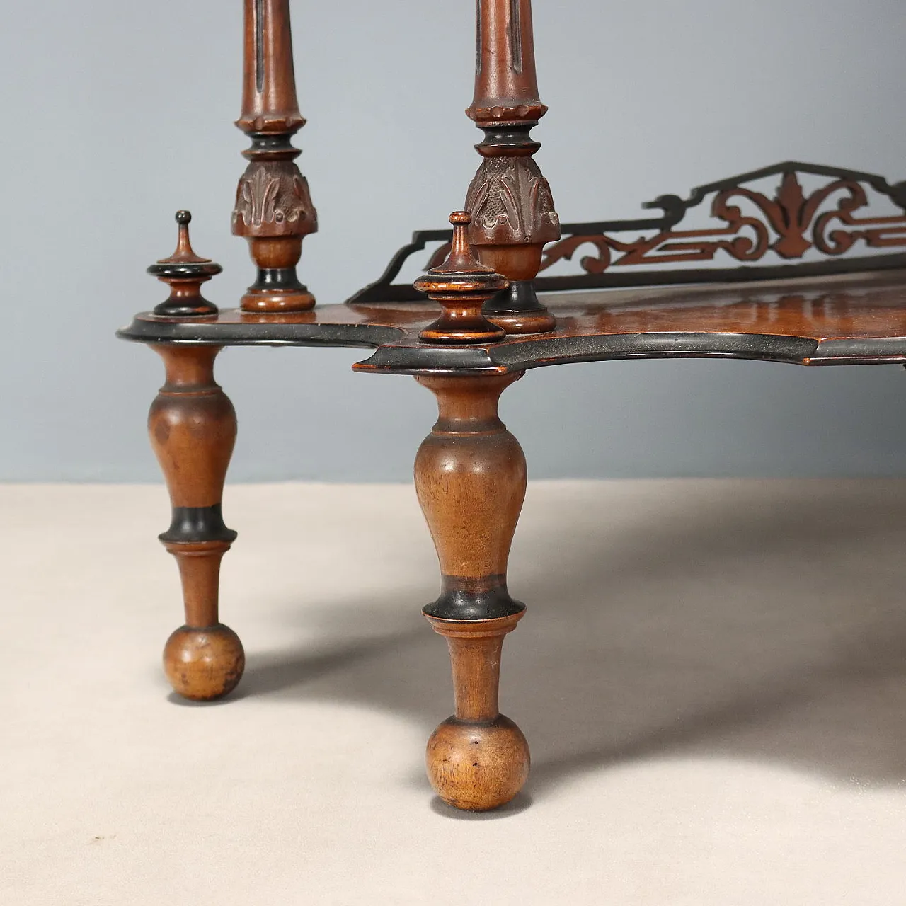 Etagere in walnut burl walnut baluster, 19th century 8
